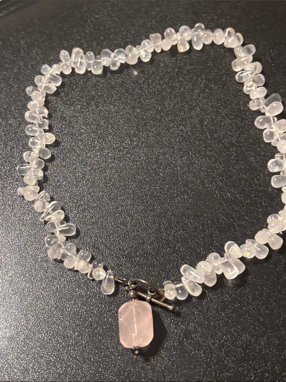 Silpada Rose Quartz Beaded Necklace Pink Retired Vintage Romantic Fairytale